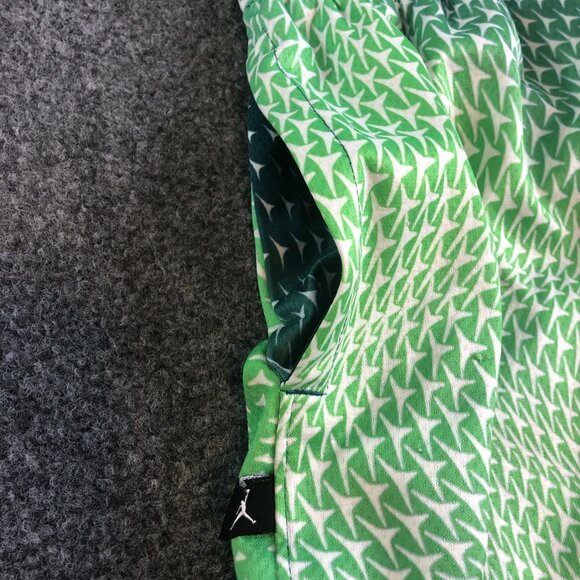 Nike Jordan Shorts Mens Medium Green Dazzle Shiny Basketball Baggy Pockets 10" - Picture 5 of 10